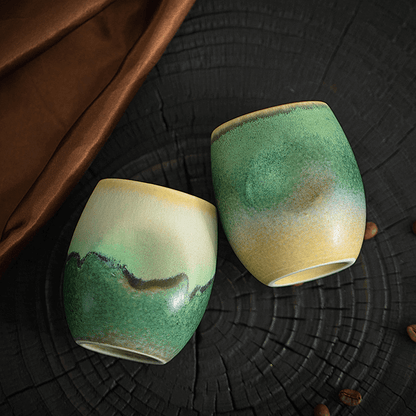 Zonema Ceramic Espresso Cup - Natural Glaze Coffee Mug