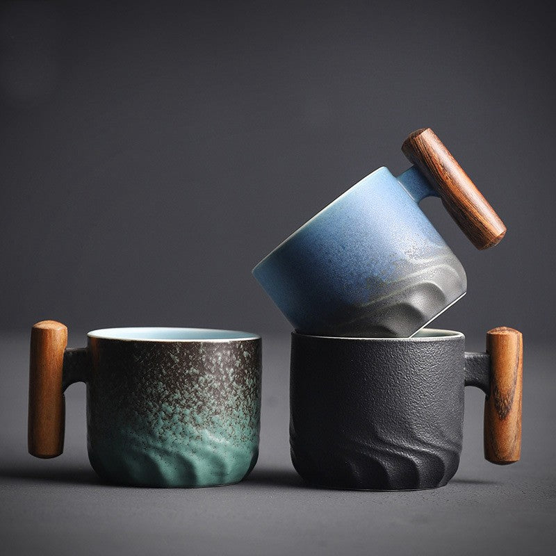 Zonema Minimalist Ceramic Coffee Mug Set with Saucer and Spoon