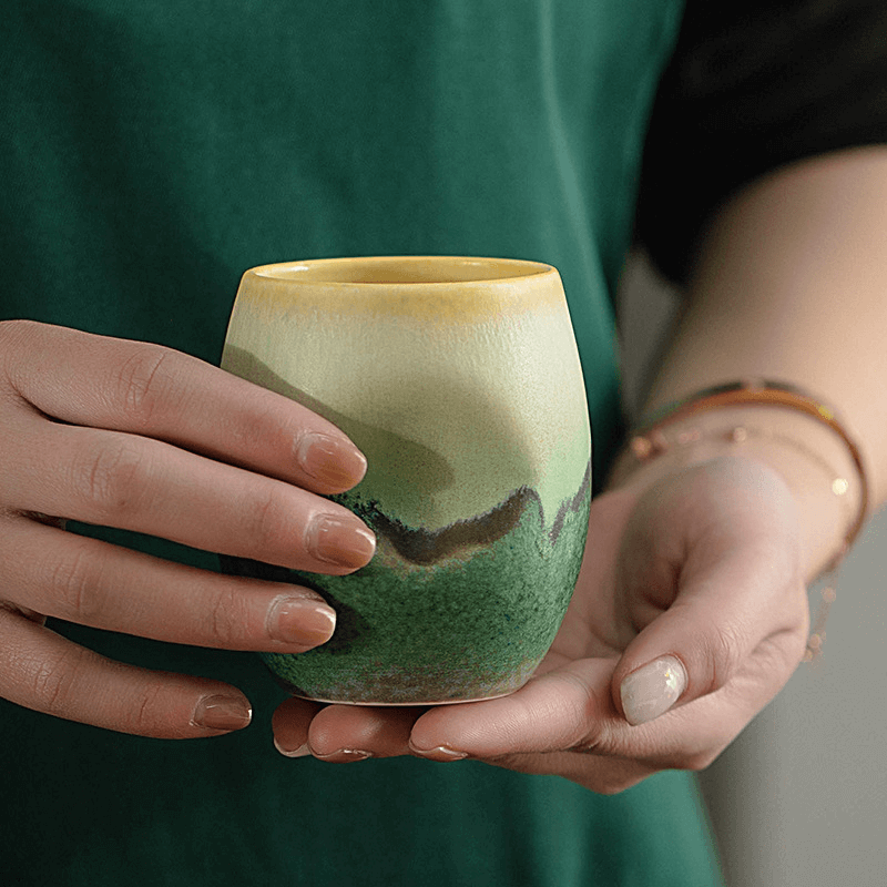 Zonema Ceramic Espresso Cup - Natural Glaze Coffee Mug