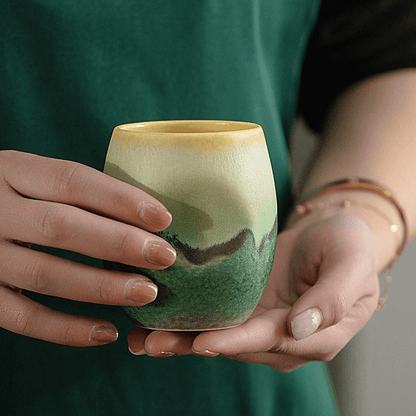Zonema Ceramic Espresso Cup - Natural Glaze Coffee Mug