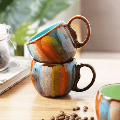 Zonema Kokoro Ceramic Couple Mug Set - 2 Piece Matching Coffee Mugs