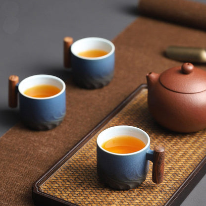 Zonema Minimalist Ceramic Coffee Mug Set with Saucer and Spoon