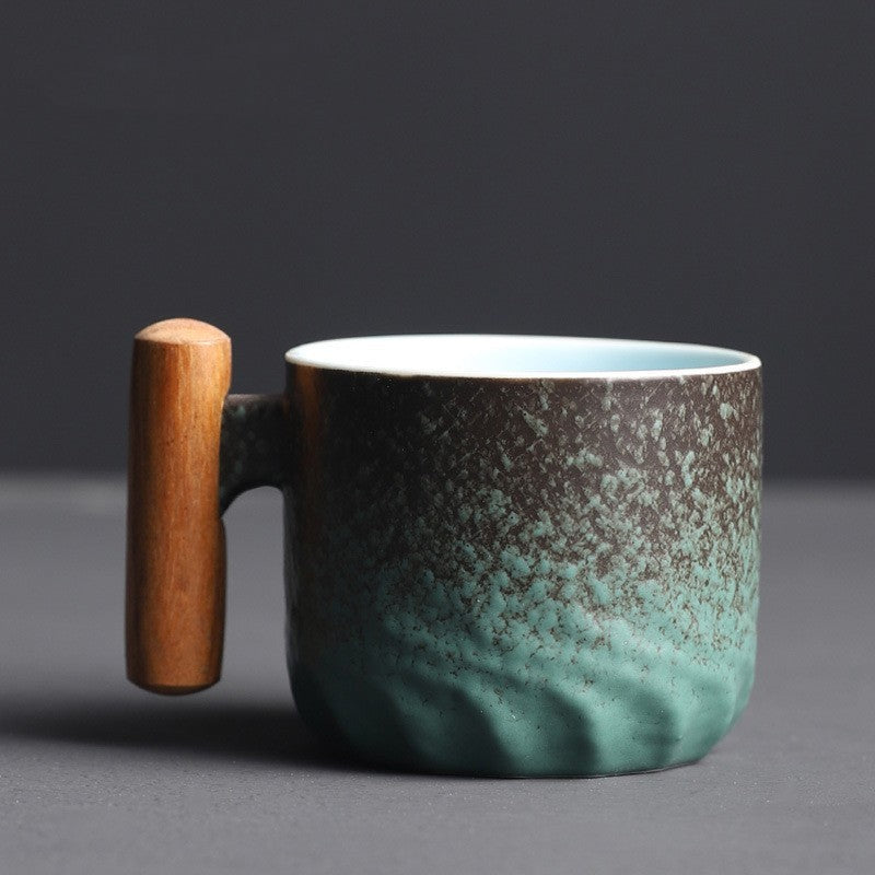 Zonema Minimalist Ceramic Coffee Mug Set with Saucer and Spoon