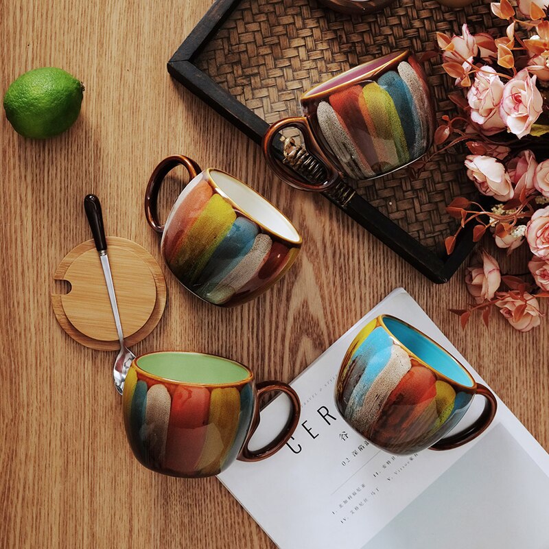 Zonema Kokoro Ceramic Couple Mug Set - 2 Piece Matching Coffee Mugs