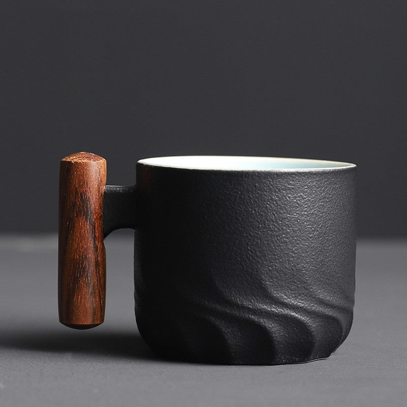 Zonema Minimalist Ceramic Coffee Mug Set with Saucer and Spoon