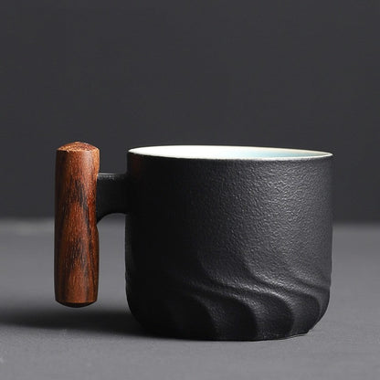 Zonema Minimalist Ceramic Coffee Mug Set with Saucer and Spoon