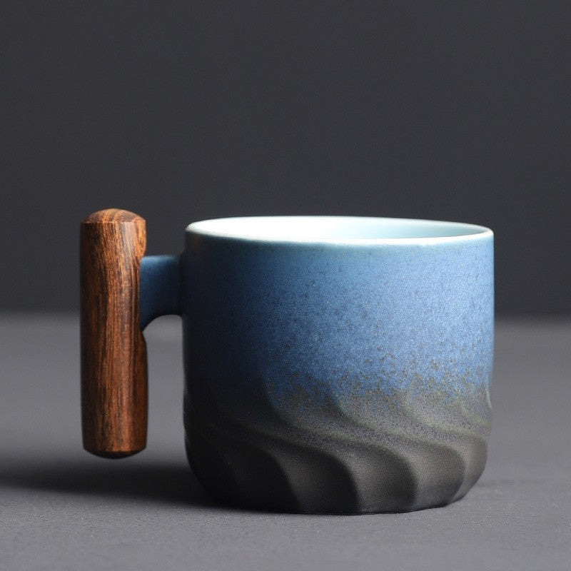 Zonema Minimalist Ceramic Coffee Mug Set with Saucer and Spoon