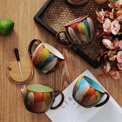 Zonema Kokoro Ceramic Couple Mug Set - 2 Piece Matching Coffee Mugs