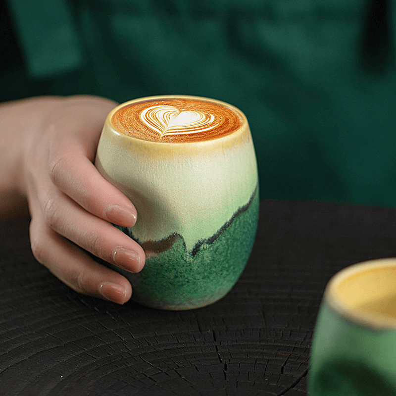 Zonema Ceramic Espresso Cup - Natural Glaze Coffee Mug