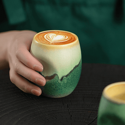 Zonema Ceramic Espresso Cup - Natural Glaze Coffee Mug