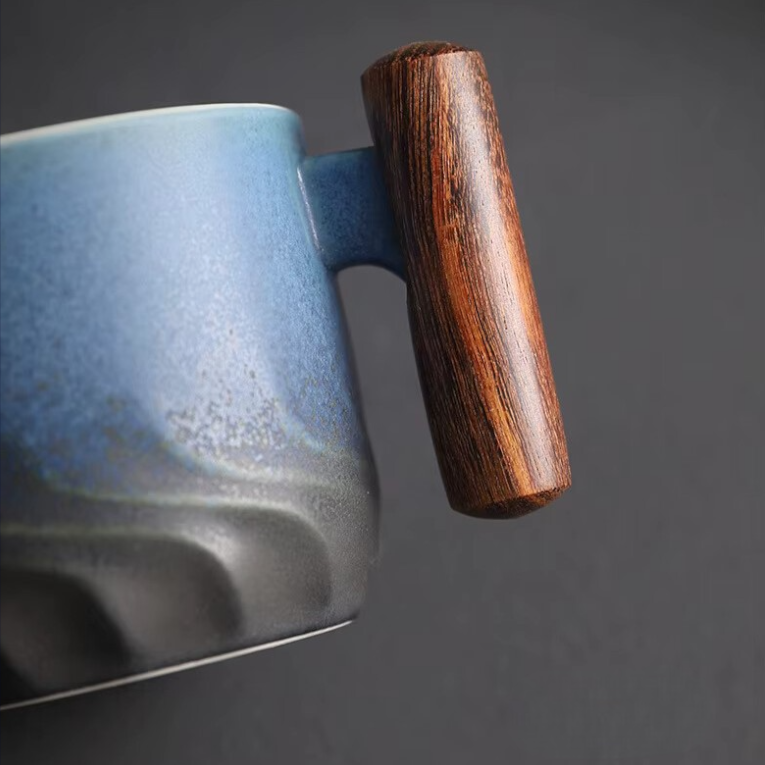 Zonema Minimalist Ceramic Coffee Mug Set with Saucer and Spoon
