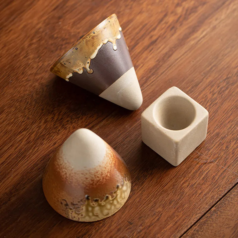 Kyoto Style Ceramic Espresso Cup Set - 200ml Minimalist Coffee Mug