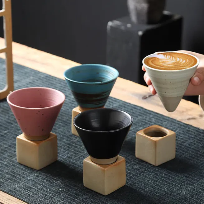 Kyoto Style Ceramic Espresso Cup Set - 200ml Minimalist Coffee Mug