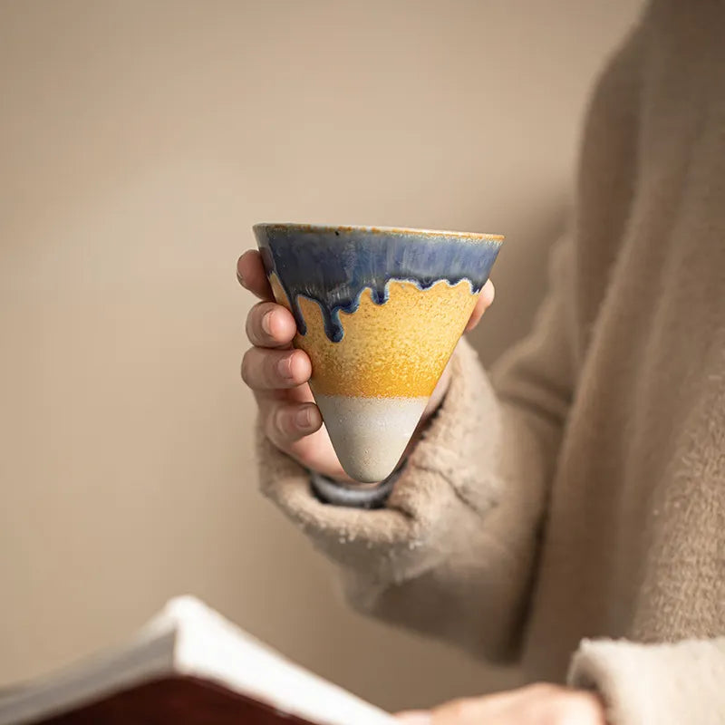 Kyoto Style Ceramic Espresso Cup Set - 200ml Minimalist Coffee Mug
