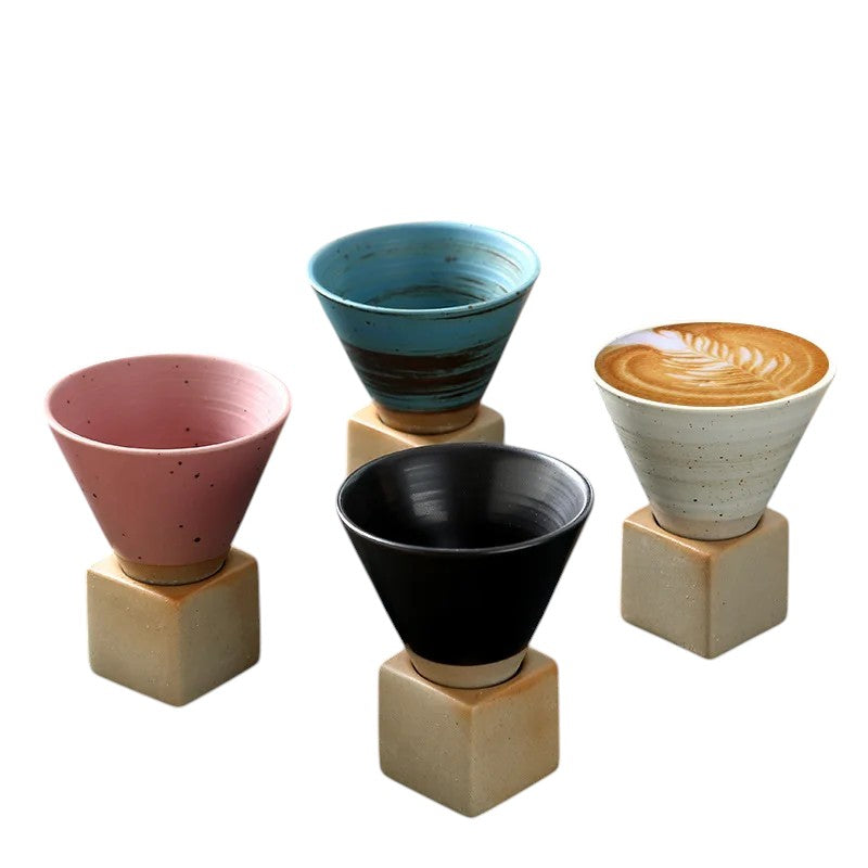Kyoto Style Ceramic Espresso Cup Set - 200ml Minimalist Coffee Mug